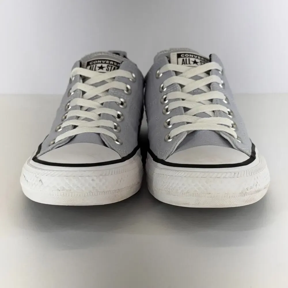 Converse All Star Women Size 7.5 Low Top 572368F Lace Up Canvas Unisex Gray Logo - Picture 2 of 11
